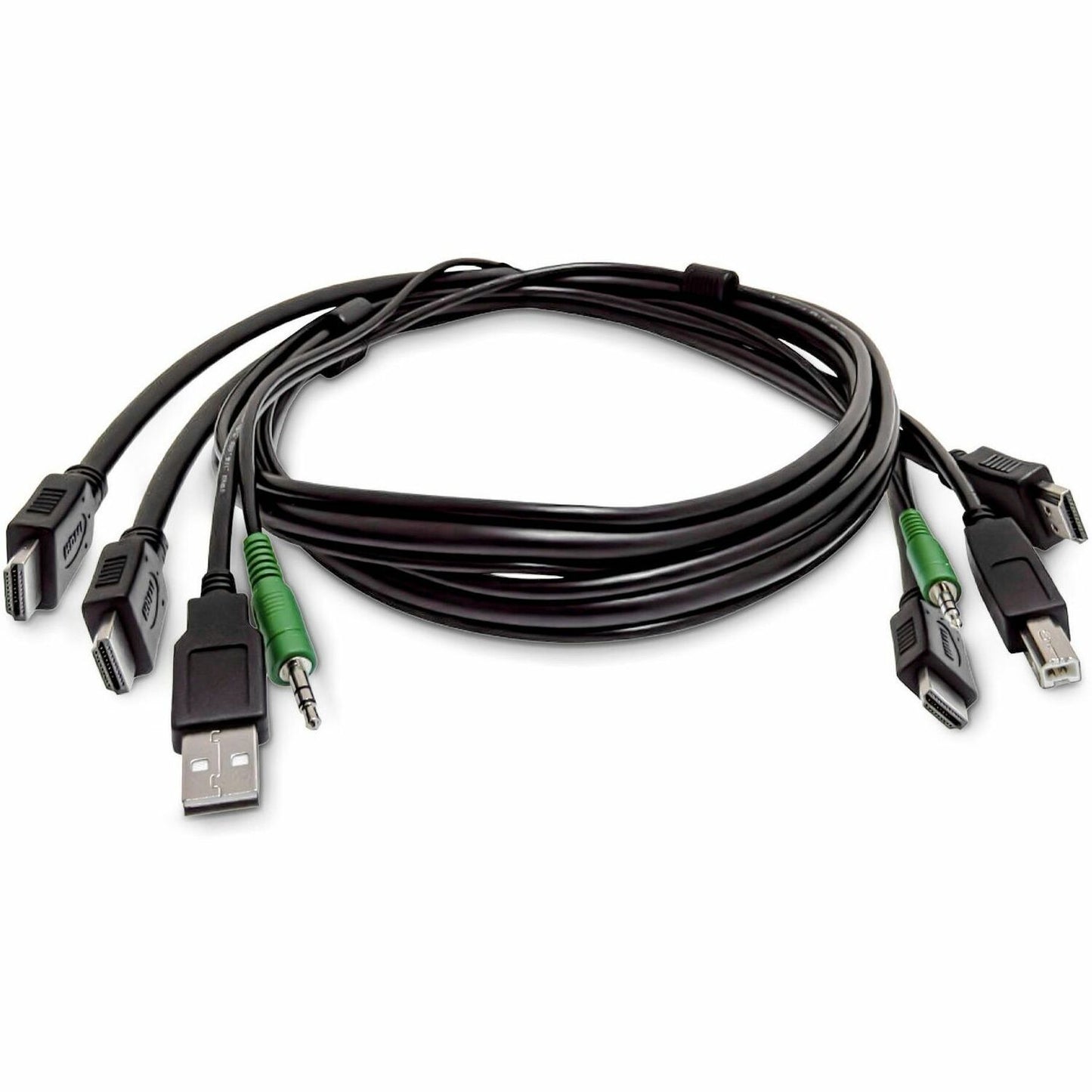 Main Image for StarTech 6ft (1.8m) Dual-HDMI KVM Cable, USB 2.0, 3.5mm Audio, Universally Compatible Combo Cable for KVM Switches, TAA