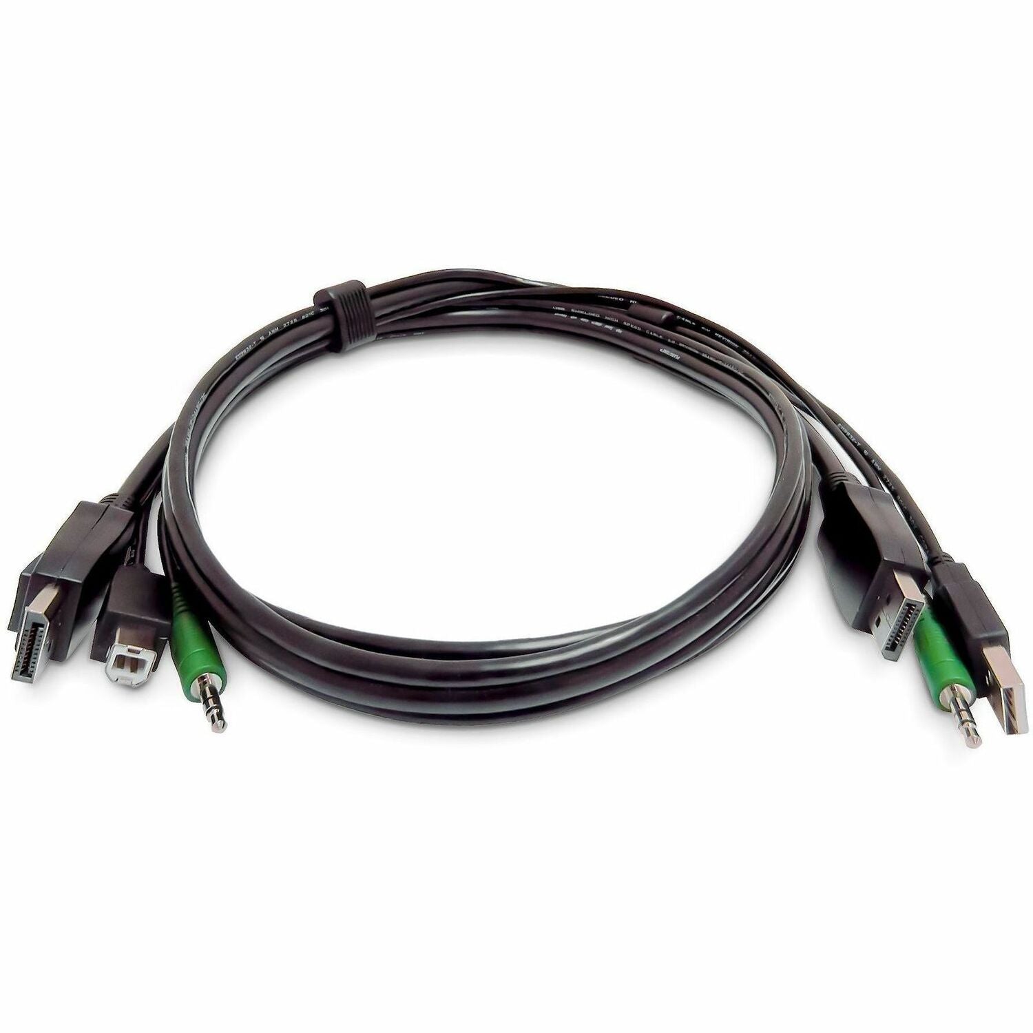 Main Image for StarTech 10ft (3m) Dual-DisplayPort KVM Cable, USB 2.0, 3.5mm Audio, Universally Compatible Combo Cable for KVM Switches, TAA