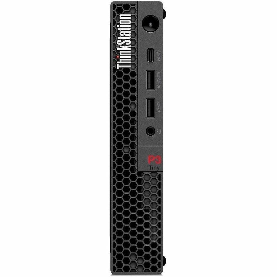 Front Image for Lenovo ThinkStation P3 Gen 2 30K50057US Workstation - 1 x Intel Core Ultra 7 265 - 16 GB - 512 GB SSD - Tiny - Black