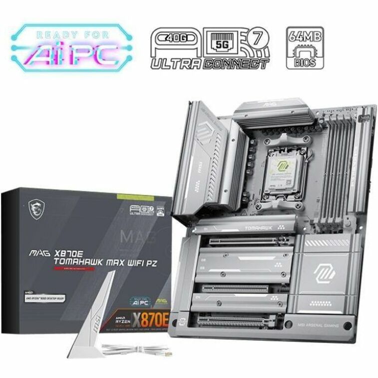 Alternate-Image4 Image for MSI MAG MAG X870E TOMAHAWK MAX WIFI PZ Gaming Desktop Motherboard - AMD X870E Chipset - Socket AM5 - ATX