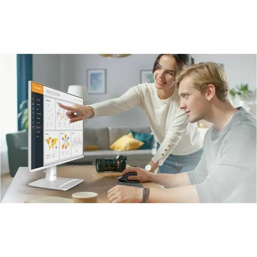 Life-Style Image for MSI PRO MP243W E14 - PRO MP243WE14 - Business Productivity Monitor White - 23.8" IPS FHD 144Hz Adaptive-Sync Display - HDMI - VGA