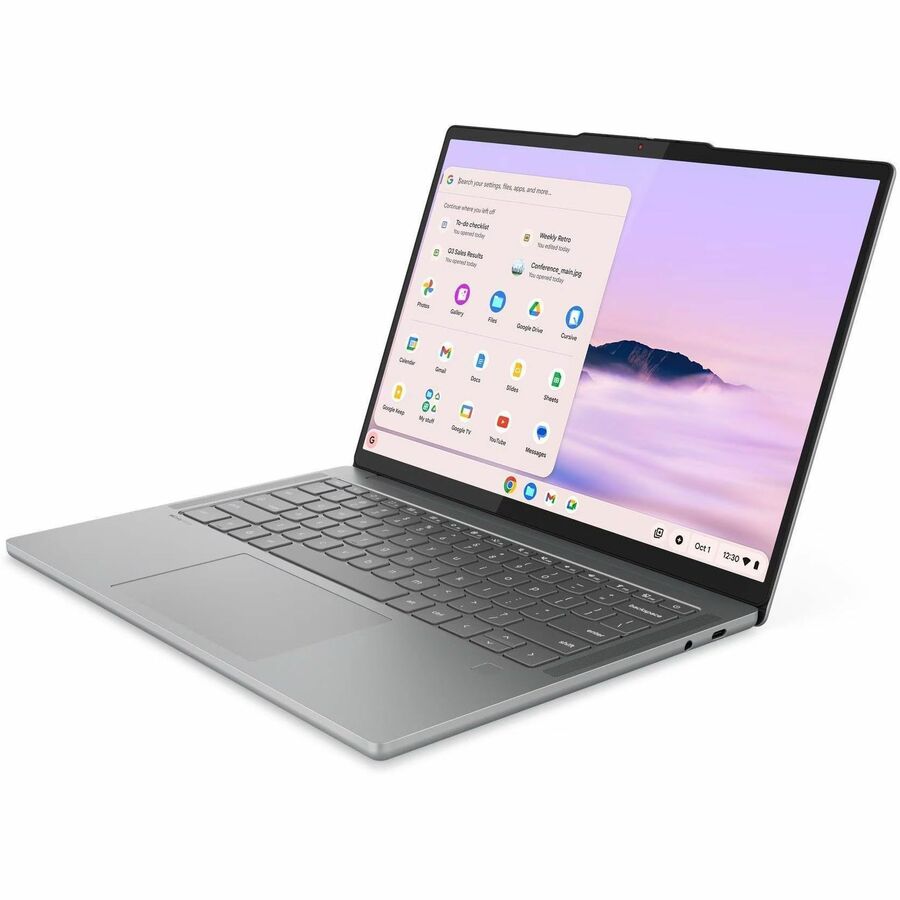 Alternate-Image2 Image for Lenovo Chromebook Plus 83MW000HUS 14" Chromebook - WUXGA - 60 Hz - Octa-core (ARM Cortex X925 + Cortex X4) - 12 GB - 128 GB Flash Memory - English Keyboard - Luna Gray
