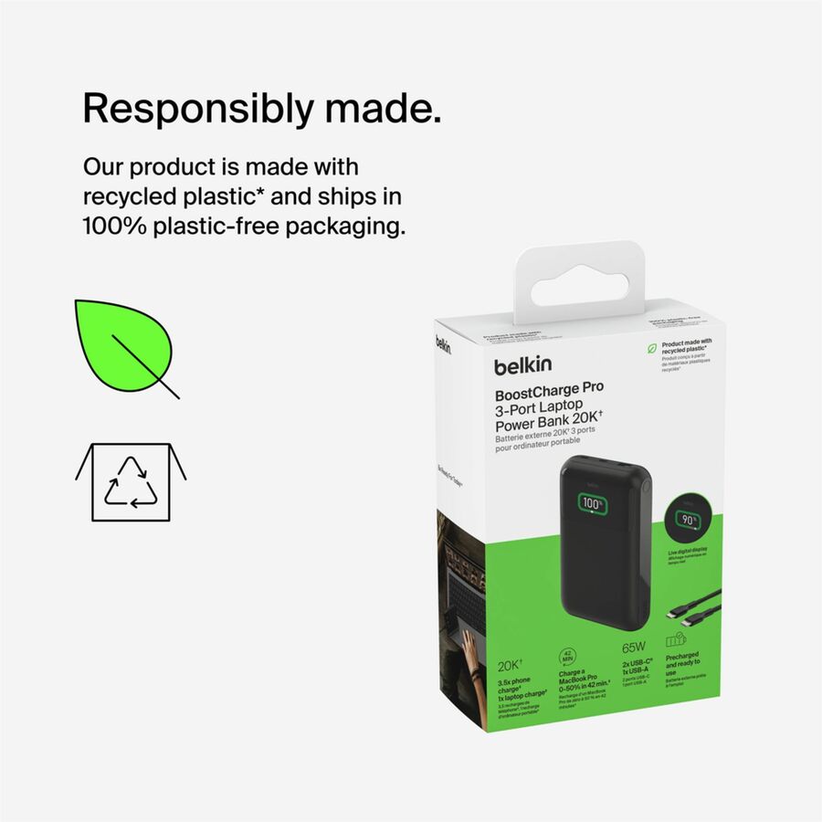 Alternate-Image8 Image for Belkin BoostCharge Pro 3-Port Laptop Power Bank 20K