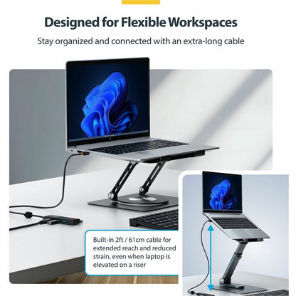 Alternate-Image4 Image for StarTech.com 4-Port USB-A Hub, 5Gbps, Bus Powered, USB-A to 4x USB-A Mini Hub, Extra Long 2ft/61cm Host Cable, 70% PCR Plastic Housing