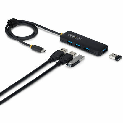 Main Image for StarTech.com 4-Port USB-C Hub, 5Gbps, Bus Powered, USB-C to 4x USB-A Mini Hub, Extra Long 2ft/61cm Host Cable, 70% PCR Plastic Housing