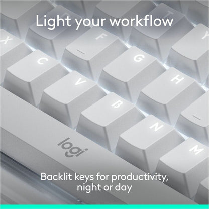 Alternate-Image3 Image for Logitech Alto Keys K98M Wireless Mechanical Keyboard, Customizable Keyboard with Vibration Absorbing Gasket, Backlit Keys, Off-white