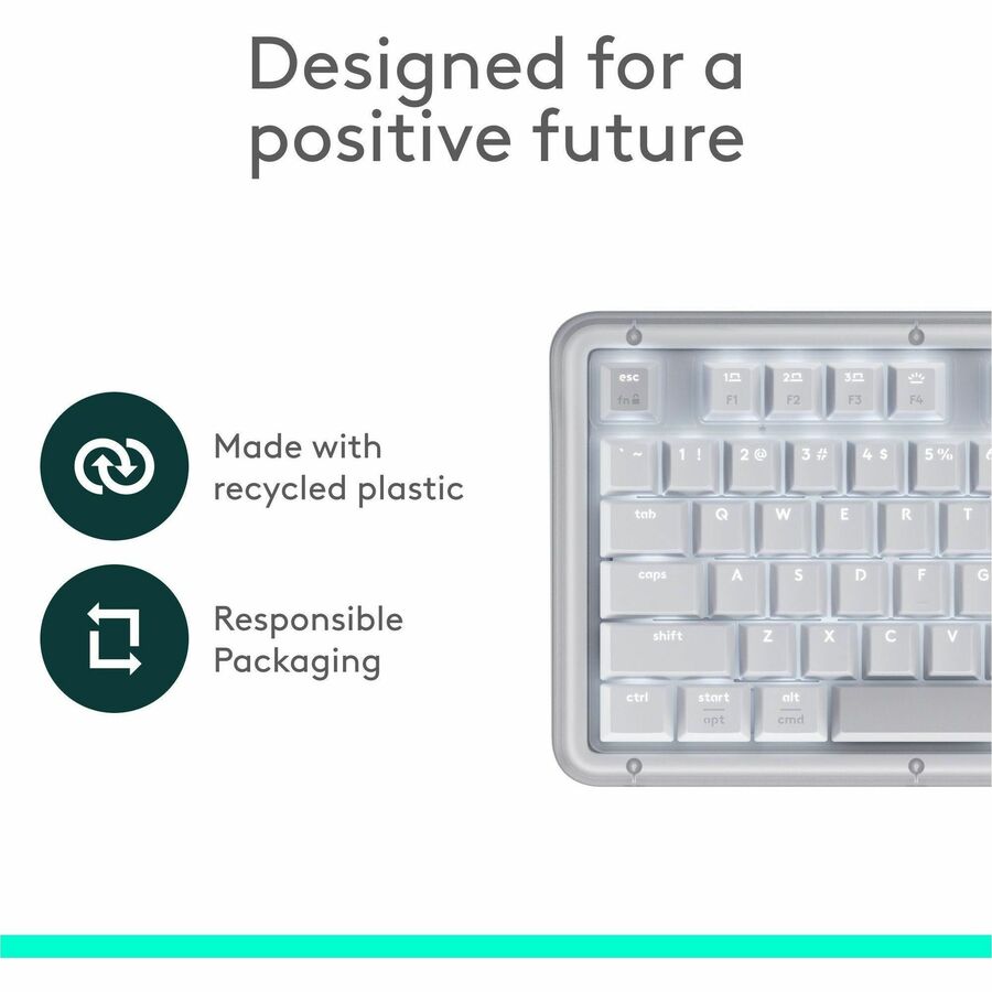 Alternate-Image5 Image for Logitech Alto Keys K98M Wireless Mechanical Keyboard, Customizable Keyboard with Vibration Absorbing Gasket, Backlit Keys, Off-white