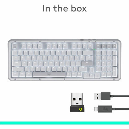 Alternate-Image6 Image for Logitech Alto Keys K98M Wireless Mechanical Keyboard, Customizable Keyboard with Vibration Absorbing Gasket, Backlit Keys, Off-white