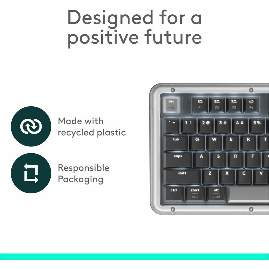 Alternate-Image5 Image for Logitech Alto Keys K98M Wireless Mechanical Keyboard, Customizable Keyboard with Vibration Absorbing Gasket, Backlit Keys, Graphite