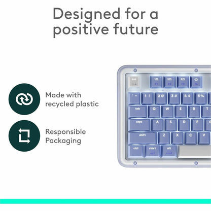 Alternate-Image5 Image for Logitech Alto Keys K98M Wireless Mechanical Keyboard, Customizable Keyboard with Vibration Absorbing Gasket, Backlit Keys, Lilac