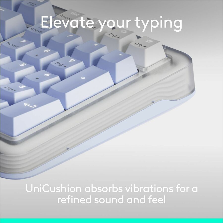 Alternate-Image1 Image for Logitech Alto Keys K98M Wireless Mechanical Keyboard, Customizable Keyboard with Vibration Absorbing Gasket, Backlit Keys, Lilac