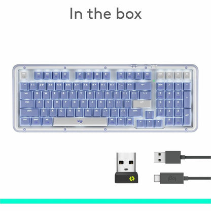 Alternate-Image6 Image for Logitech Alto Keys K98M Wireless Mechanical Keyboard, Customizable Keyboard with Vibration Absorbing Gasket, Backlit Keys, Lilac