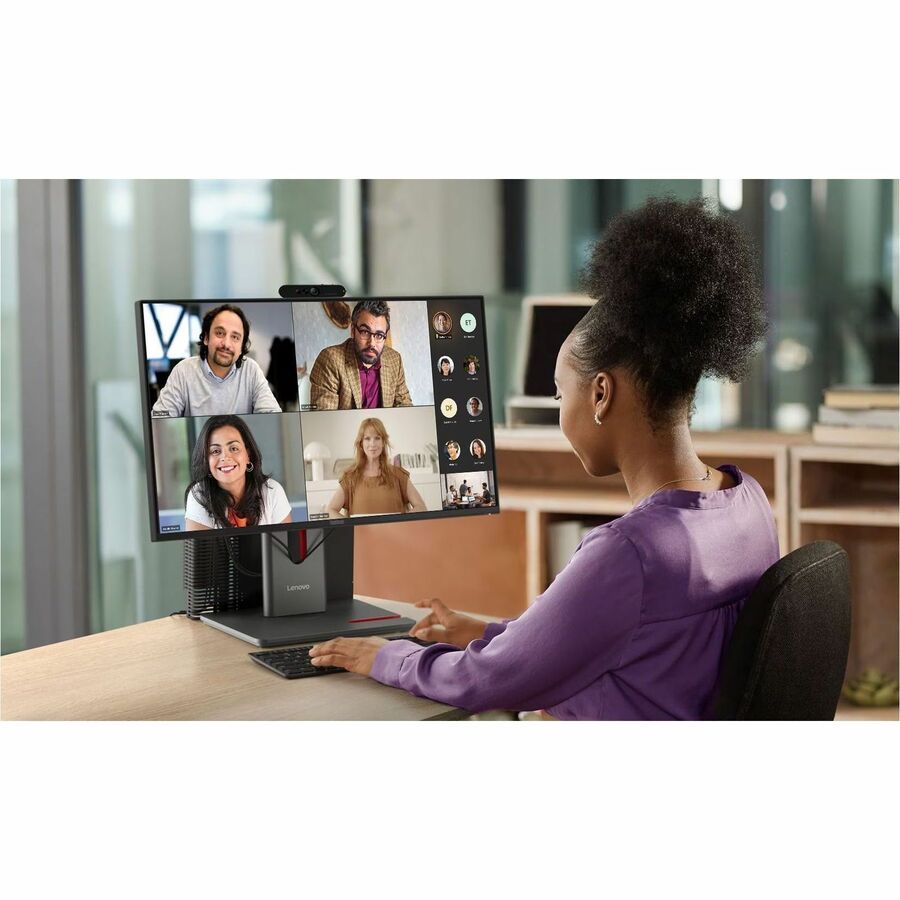 Life-Style Image for Lenovo ThinkVision P24Q-40 24" Class WQHD LED Monitor - 16:9 - Raven Black