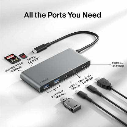 Alternate-Image2 Image for Belkin Connect 7-Port USB-C Hub with Dual USB-C Ports