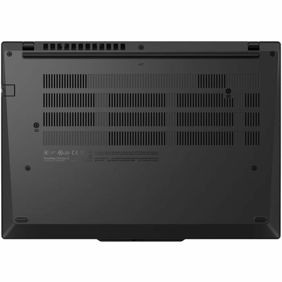 Bottom Image for Lenovo ThinkPad T14 Gen 6 21QG0046US 14" Notebook - WUXGA - 60 Hz - Intel Core Ultra 7 2nd Gen 268V - vPro Technology - 32 GB - 512 GB SSD - English (US) Keyboard - Black