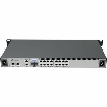 Rear Image for Vertiv Avocent MergePoint Unity 2 MPU2-2016DAC-400, Enterprise KVM-over-IP Switch, 16-Port, 2 Digital Path, Advanced Security, IT Remote Access, 1U