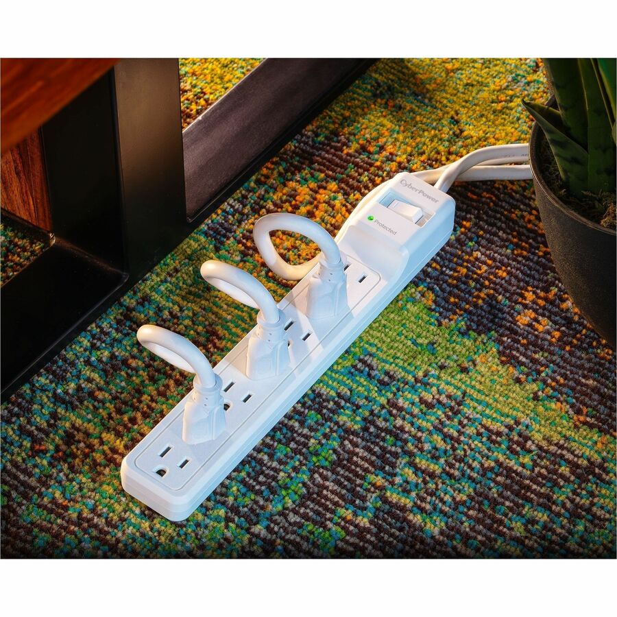 Alternate-Image9 Image for CyberPower CSB706W Essential 7 - Outlet Surge Protector with 1800 J Surge Suppression