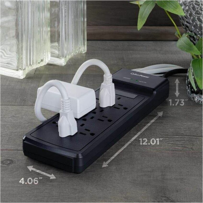 Alternate-Image5 Image for CyberPower CSB1206 Essential 12 - Outlet Surge Protector with 3600 J Surge Suppression