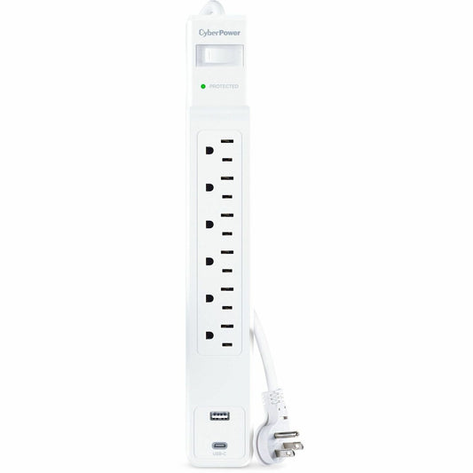 Main Image for CyberPower CSP604UCW Home and Office 6 - Outlet Surge Protector with 1500 J Surge Suppression