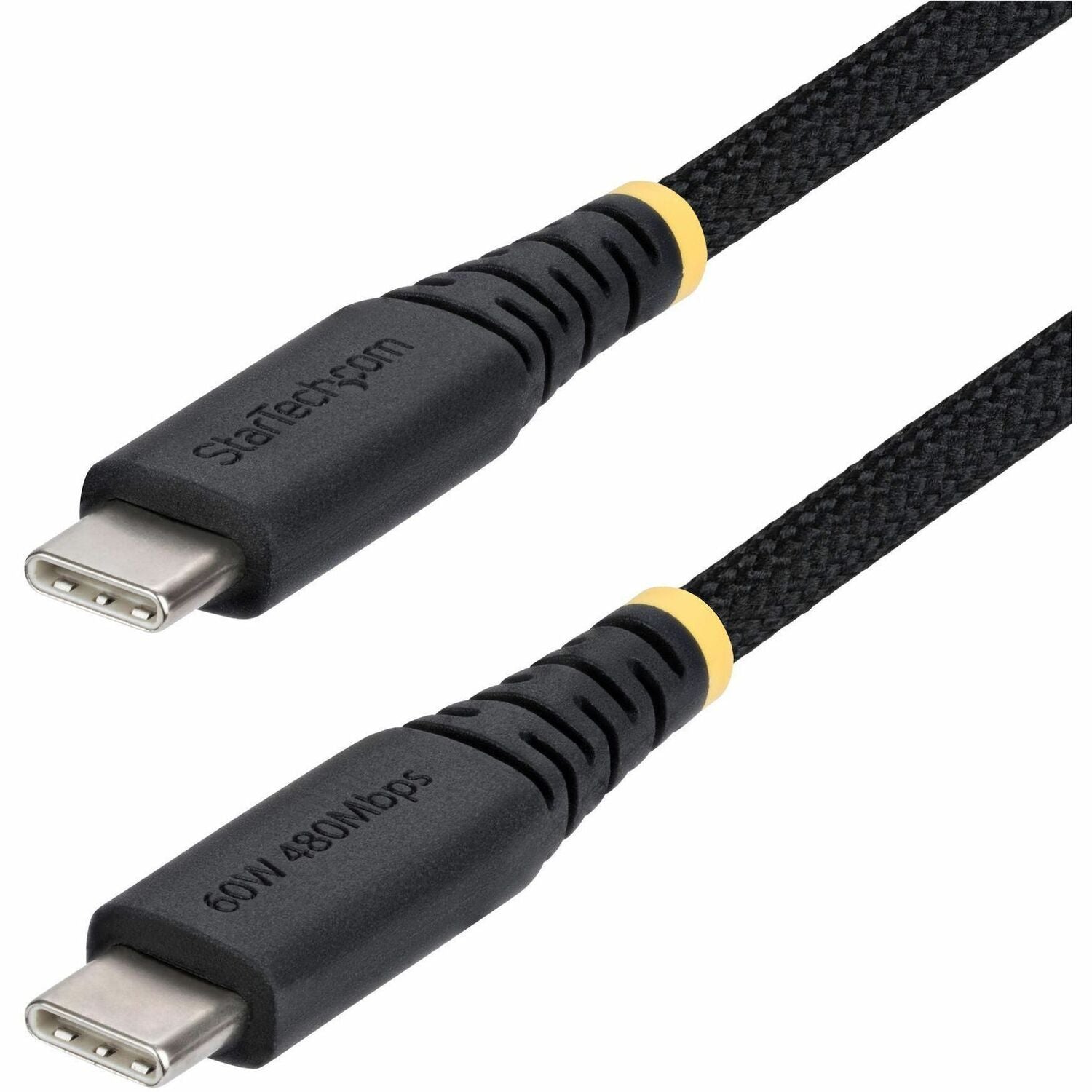 Main Image for StarTech 6ft (1.8m) USB-C Charging Cable, 60W (3A) PD, Dual-Layer Braided Nylon/TPE Jacket, Rugged USB 2.0 Laptop Charger Cord