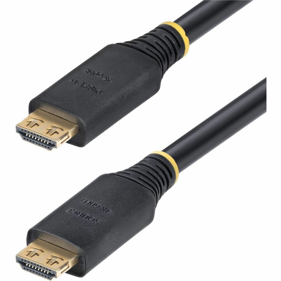 Alternate-Image1 Image for StarTech 50ft (15.2m) Active High Speed HDMI Cable with Gripping Connectors, 4K 60Hz/1440p 144Hz 18Gbps, UHD HDMI Cord, TPE Jacket