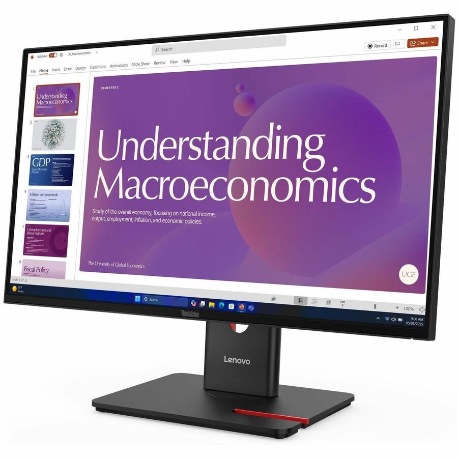 Alternate-Image1 Image for Lenovo ThinkVision T24D-40 24" Class Full HD LED Monitor - 16:9 - Eclipse Black