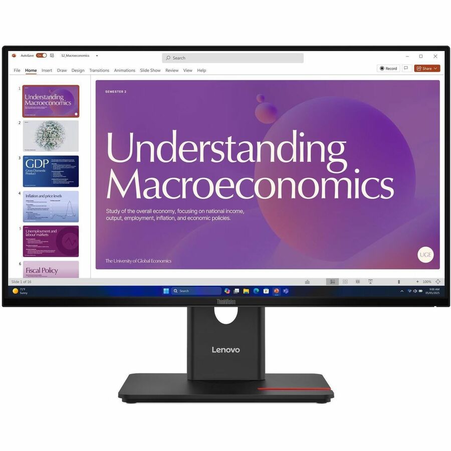 Front Image for Lenovo ThinkVision T24D-40 24" Class Full HD LED Monitor - 16:9 - Eclipse Black