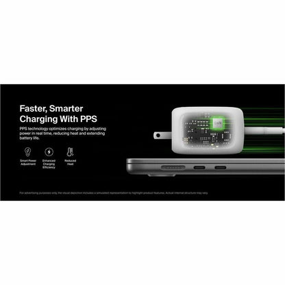 Alternate-Image6 Image for Belkin 100W GaN 3-Port USB Wall Charger - 1xUSB-A, 2xUSB-C - Foldable Prongs - Power Adapter - White