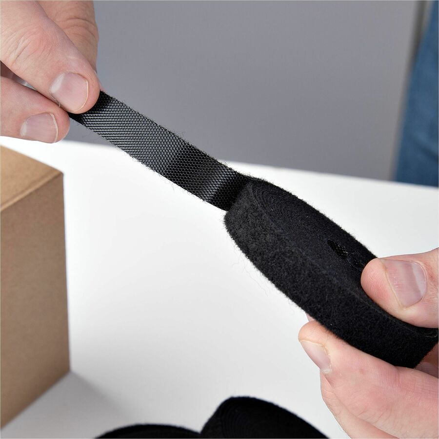 Alternate-Image3 Image for StarTech 4-pack 15ft (4.6m) Hook and Loop Roll, 0.5in Wide, Black, Cut-to-Size Reusable Cable Ties, Fastener Tape, Bulk Roll