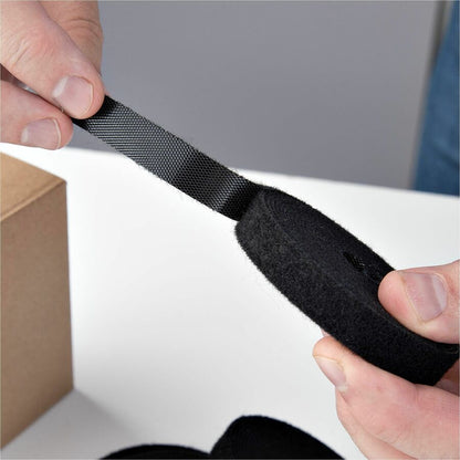 Alternate-Image3 Image for StarTech 4-pack 15ft (4.6m) Hook and Loop Roll, 0.5in Wide, Black, Cut-to-Size Reusable Cable Ties, Fastener Tape, Bulk Roll