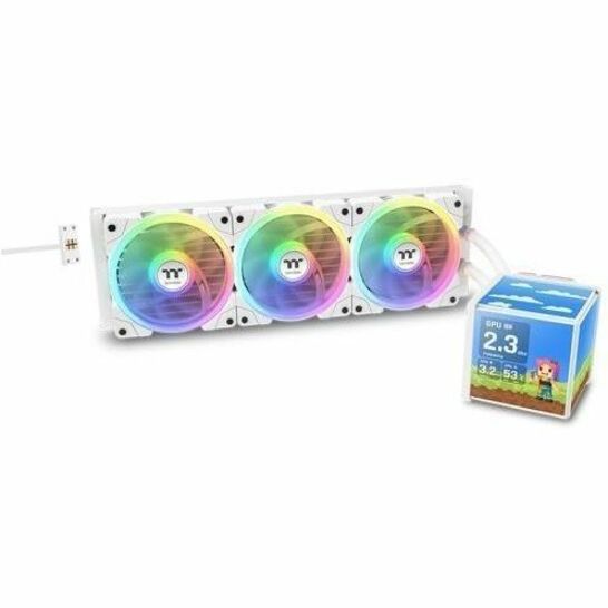 Alternate-Image1 Image for Thermaltake MINECUBE 360 Ultra ARGB Sync AIO Liquid Cooler - Snow Edition