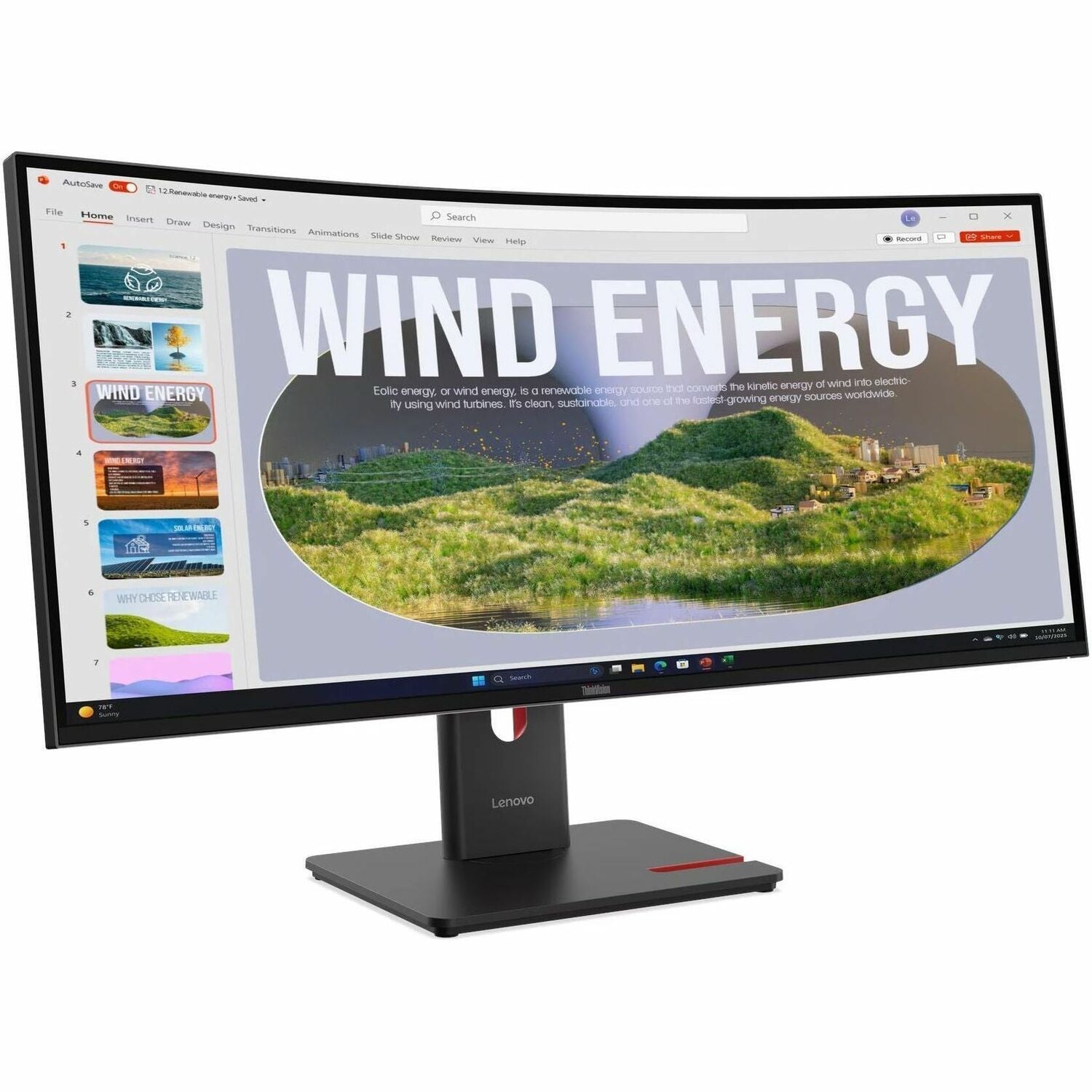 Main Image for Lenovo ThinkVision T34WD-40 34" Class UW-QHD Curved Screen LED Monitor - 21:9 - Eclipse Black
