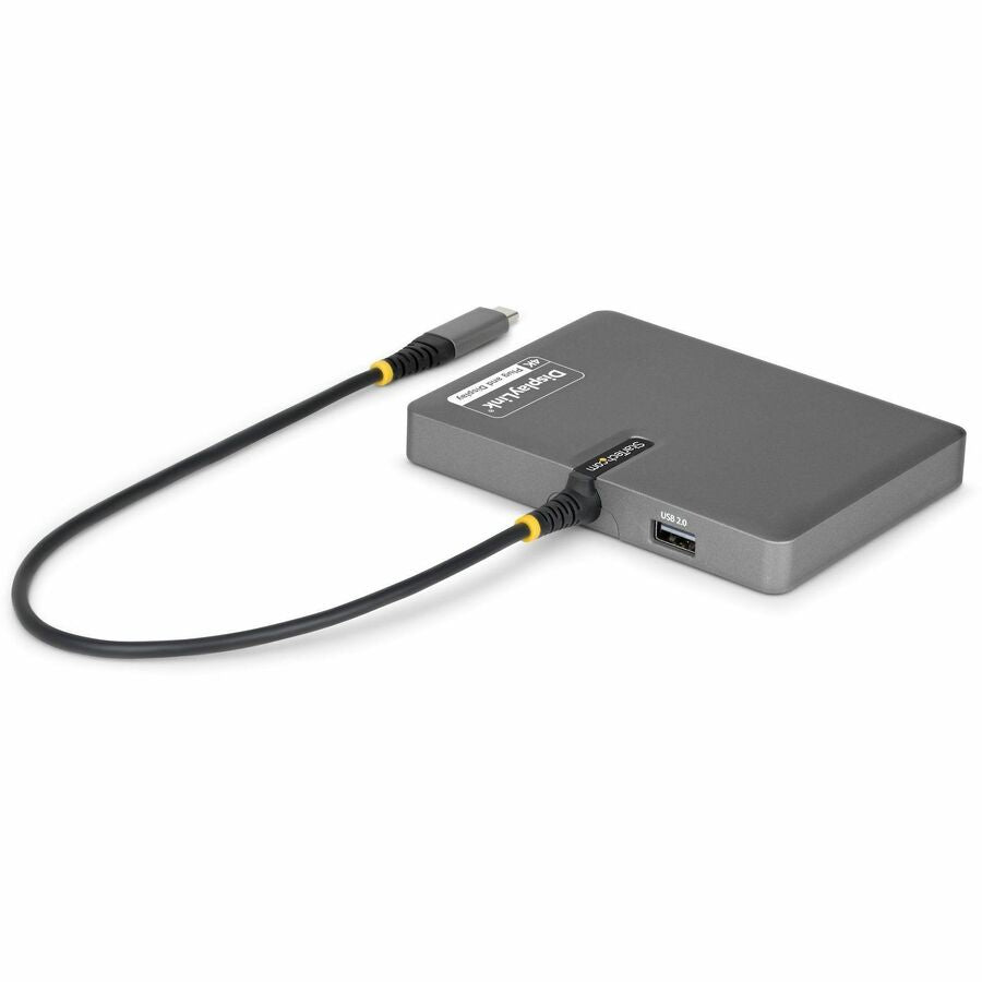 Alternate-Image1 Image for StarTech USB-C to Quad-Monitor Workstation Adapter, 4K 60Hz DisplayPort, 140W PD Passthrough for Laptop Charging, 1x USB 2.0 Port, TAA
