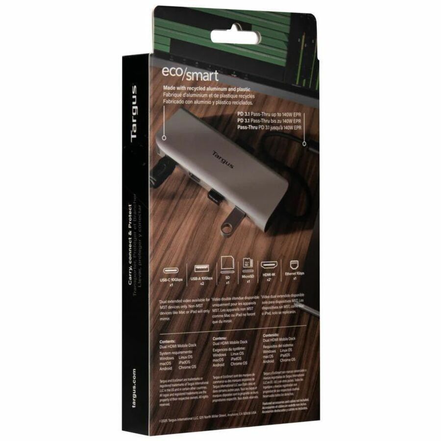 Alternate-Image8 Image for Targus USB-C Alt. Mode Dual HDMI 4K Mobile Dock with 140W EPR Pass-Thru & SD Reader