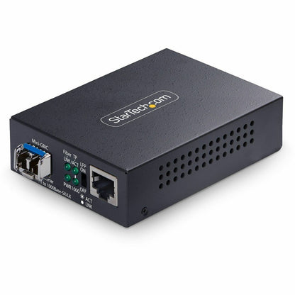 Main Image for StarTech Gigabit Ethernet Copper-to-Fiber Media Converter, SM LC, 40km, 10/100/1000 Mbps, RJ45 to LC, 9K Jumbo Frames, TAA Compliant