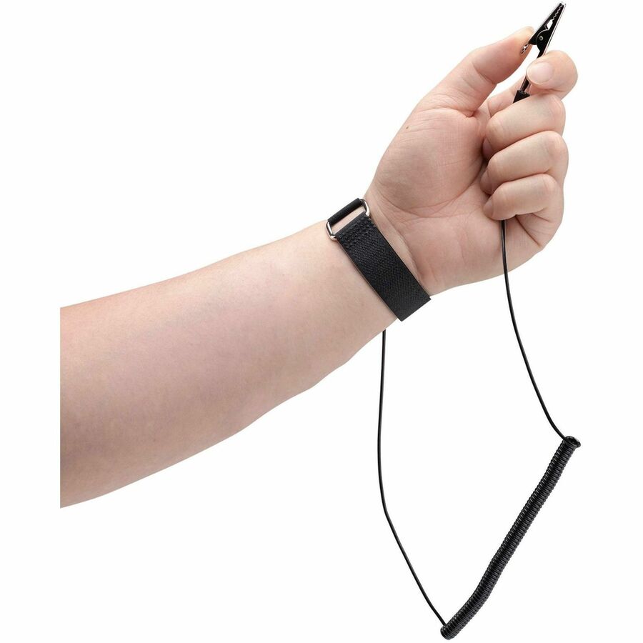 Alternate-Image2 Image for StarTech Antistatic Wrist Strap with Grounding Cable, ESD Electrostatic Discharge Band, 5ft / 1.5m Detachable Cord, TAA- Compliant