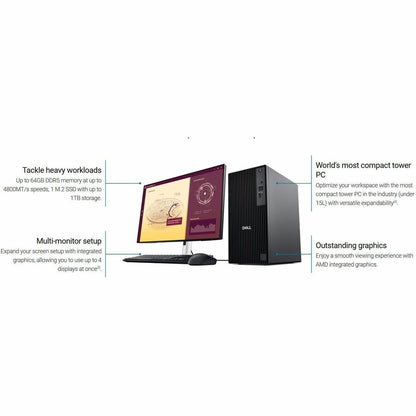 Alternate-Image5 Image for Dell Pro QCT1255 Desktop Computer - AMD Ryzen 7 PRO 8700G - 16 GB - 512 GB PCI Express NVMe 4.0 SSD - Tower