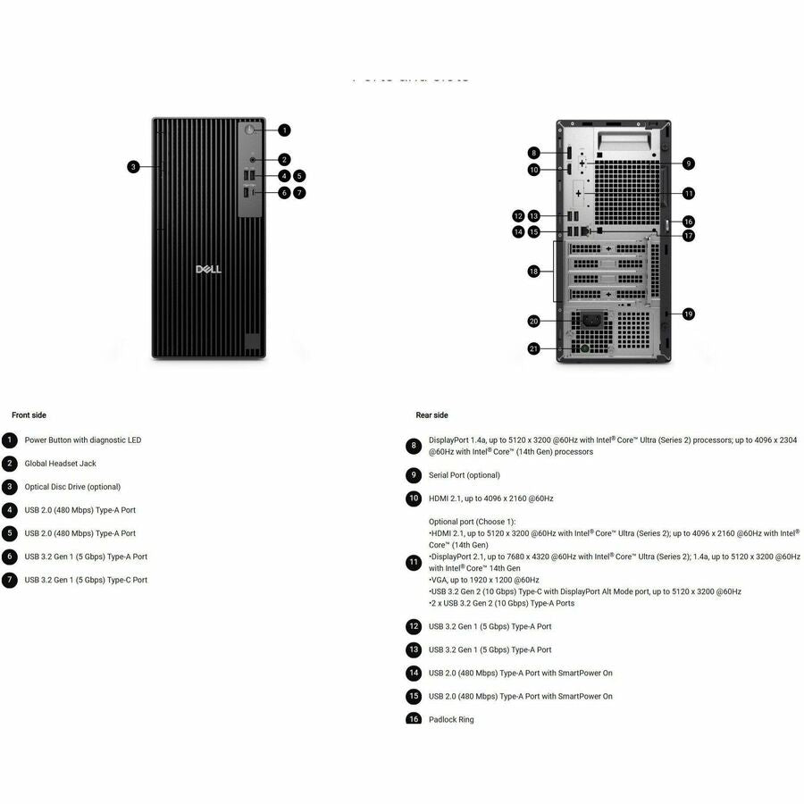 Alternate-Image7 Image for Dell Pro QCT1255 Desktop Computer - AMD Ryzen 7 PRO 8700G - 16 GB - 512 GB PCI Express NVMe 4.0 SSD - Tower