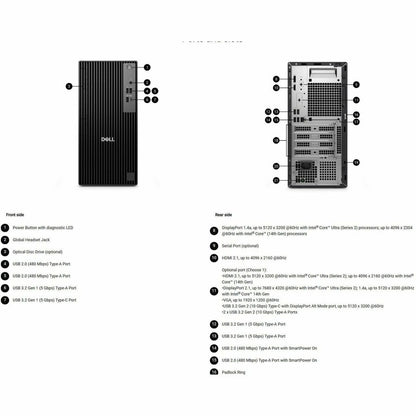 Alternate-Image7 Image for Dell Pro QCT1255 Desktop Computer - AMD Ryzen 7 PRO 8700G - 16 GB - 512 GB PCI Express NVMe 4.0 SSD - Tower