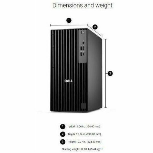 Alternate-Image6 Image for Dell Pro QCT1255 Desktop Computer - AMD Ryzen 5 8500G - 16 GB - 512 GB PCI Express NVMe 4.0 SSD - Tower