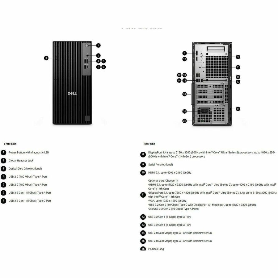 Alternate-Image7 Image for Dell Pro QCT1255 Desktop Computer - AMD Ryzen 5 PRO 8500G - 16 GB - 512 GB PCI Express NVMe 4.0 SSD - Tower
