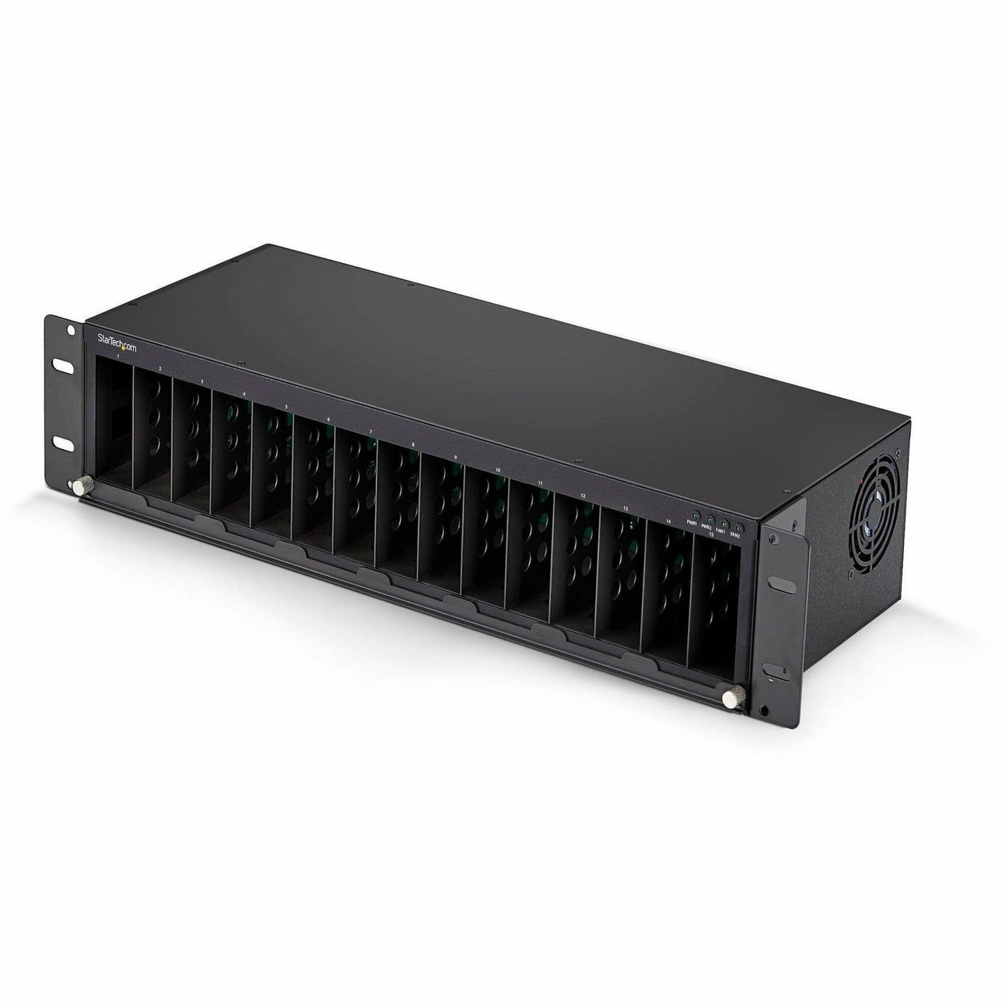 Main Image for StarTech 15-Slot Unmanaged Media Converter Chassis, 19in Rackmount for MCM Media Converter Series, Active Cooling, TAA Compliant