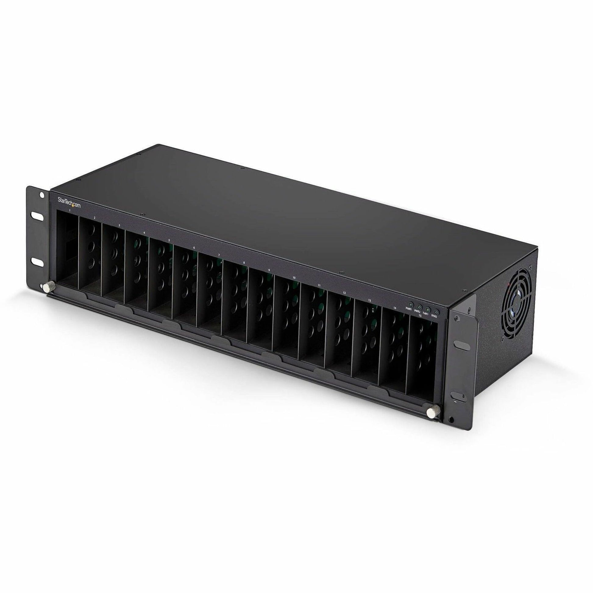 Main Image for StarTech 15-Slot Unmanaged Media Converter Chassis, 19in Rackmount for MCM Media Converter Series, Active Cooling, TAA Compliant