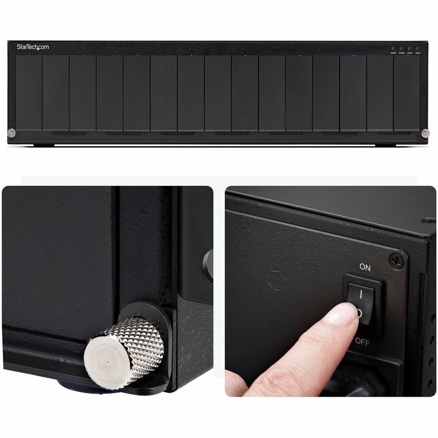 Alternate-Image3 Image for StarTech 15-Slot Unmanaged Media Converter Chassis, 19in Rackmount for MCM Media Converter Series, Active Cooling, TAA Compliant