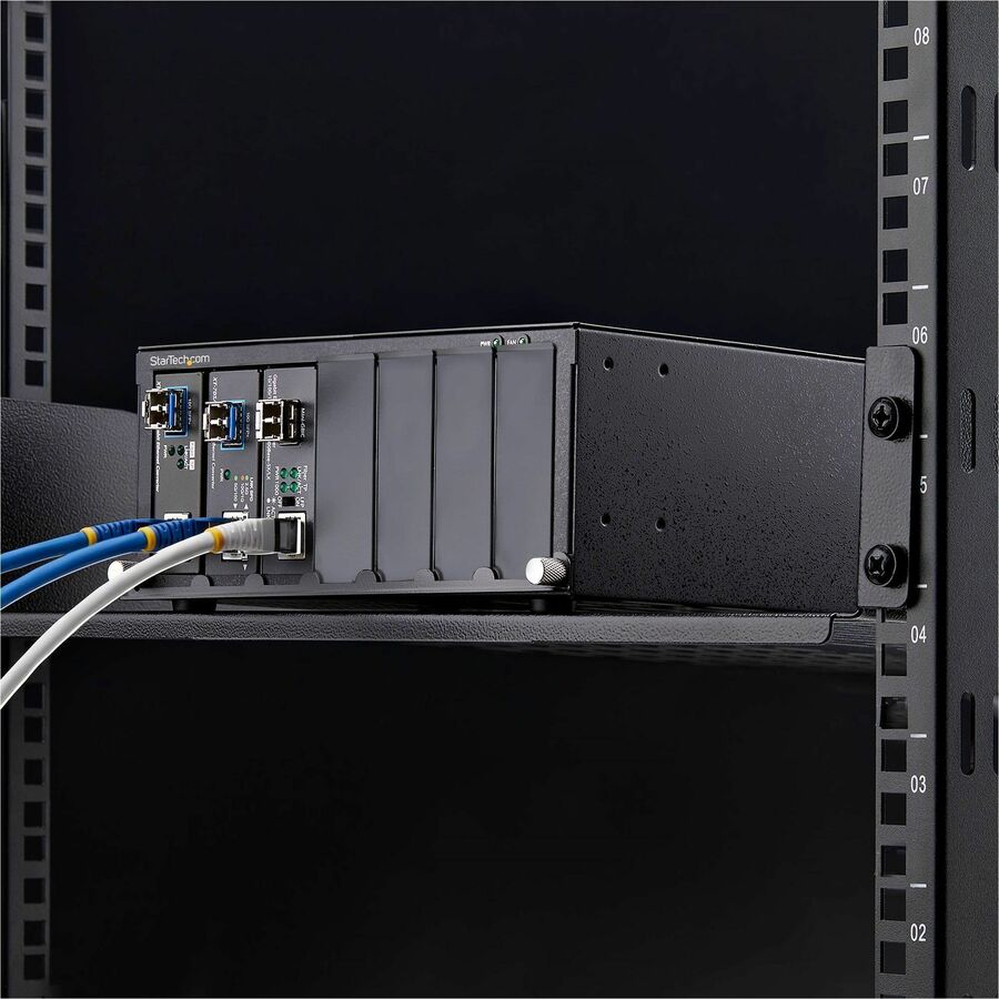 Alternate-Image4 Image for StarTech 7-Slot Unmanaged Media Converter Chassis, 10in Rackmount for MCM Media Converter Series, Active Cooling, TAA Compliant