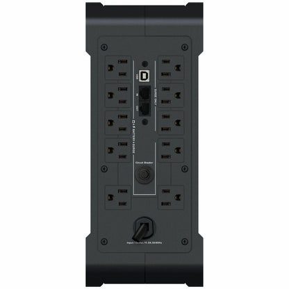 Rear Image for Vertiv PowerUPS 200 Standard Line Interactive PSA6-1350LVT, 1350VA/850W, AVR, USB Charging, Color LCD, User-Replaceable Battery, 4 NEMA Outlets, Three-Year Warranty