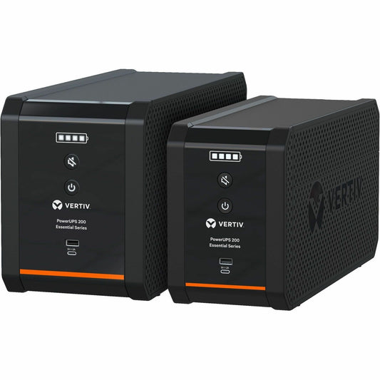 Main Image for Vertiv PowerUPS 200 Essential PSA6E-800LVT, 800VA/450W, AVR, User-Replaceable Batteries, Battery Backup, 4 NEMA Outlets, Three-Year Warranty