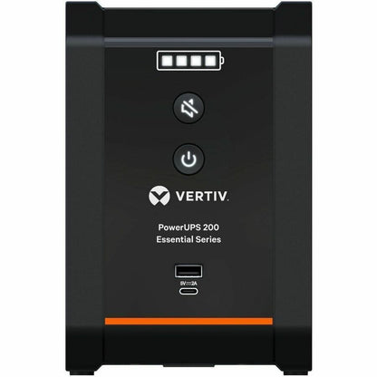 Front Image for Vertiv PowerUPS 200 Essential PSA6E-1500LVT, 1500VA/850W, AVR, User-Replaceable Batteries, Battery Backup, 8 NEMA Outlets, Three-Year Warranty