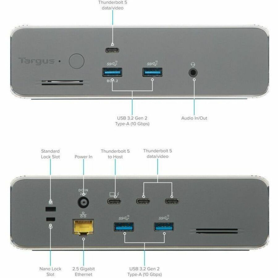 Alternate-Image2 Image for Targus Thunderbolt 5 Triple Video 8K EcoSmart Dock with 140W EPR
