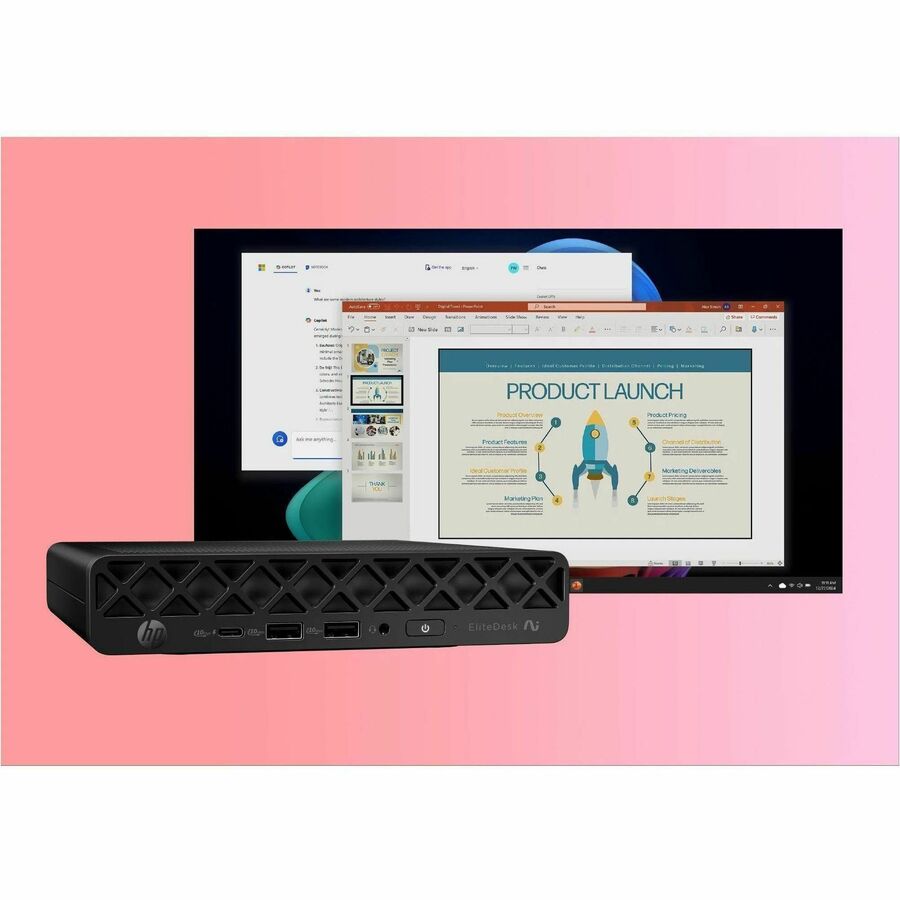 Alternate-Image4 Image for HP EliteDesk 8 G1a Desktop Computer - AMD Ryzen AI 7 350 - 16 GB - 512 GB PCI Express NVMe SSD - Mini PC - Jack Black